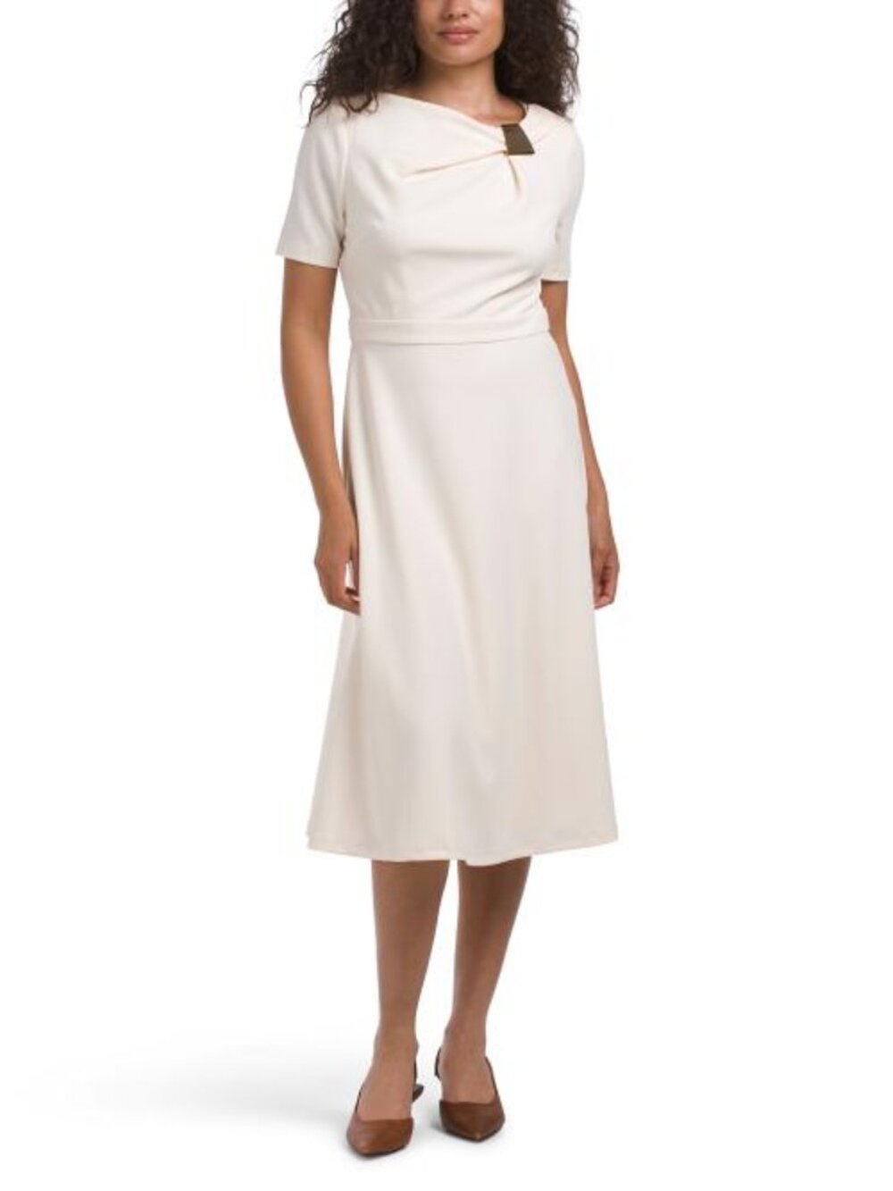 LONDON TIMES Midi Fit And Flare Dress